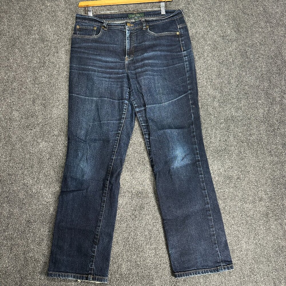 Lauren Ralph Lauren Jeans Co Womens 12 Medium Wash Cotton Stretch Fray Hems Fade